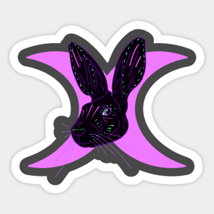 Hare moon Sticker